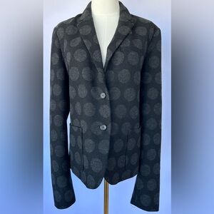 GAP Women’s The Academy Blazer Wool Black with Gray Polka Dots Size 14 Tall